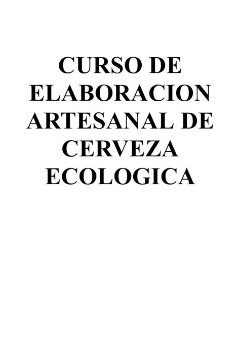 Pdf Curso De Elaboracion Artesanal De Cerveza Latiendadelcervecero