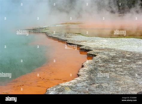 Champagne Pool, Wai-o-tapu, Rotorua region, North Island, New Zealand Stock Photo - Alamy