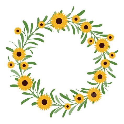 Arreglo Circular De Girasol Vector Png Dibujos Girasoles Flores Materiales De Girasol Png Y