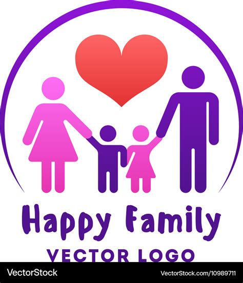 Happy family love logo Royalty Free Vector Image