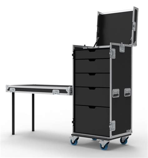 Drawer Production Flight Case With Hinged Top Lid Nsp Cases