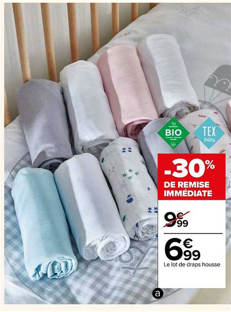 Promo Le Lot De Draps Housse Tex Bio Tex Baby Chez Carrefour