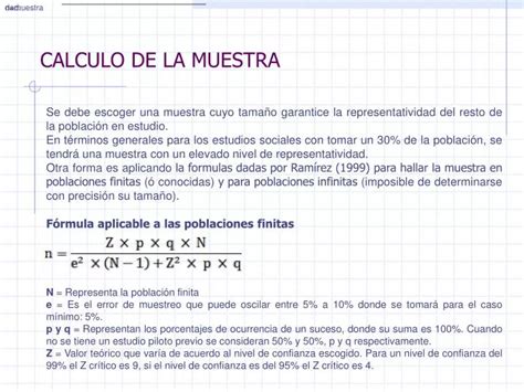 Ppt Calculo De La Muestra Powerpoint Presentation Free Download Id3229134