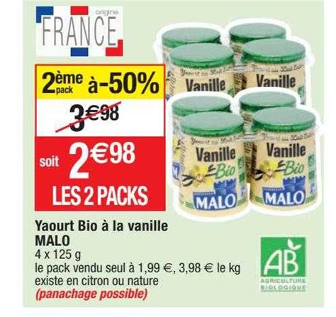 Promo Yaourt Bio à La Vanille Malo chez Migros France iCatalogue fr