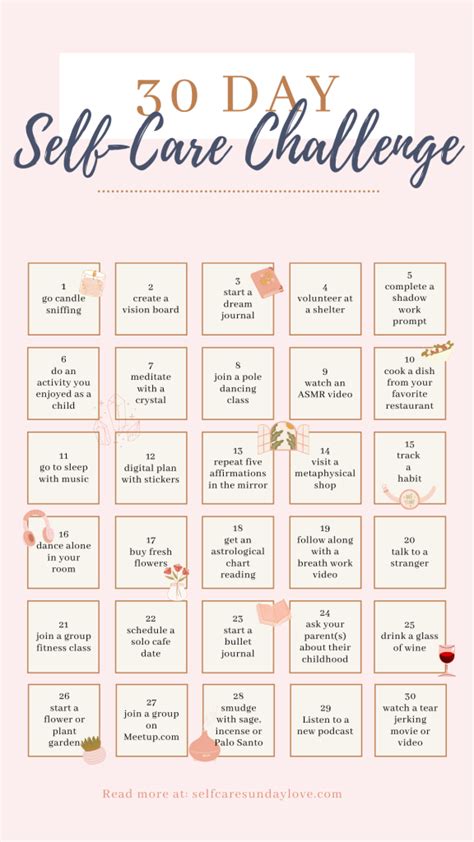 30 Day Self Care Challenge Artofit