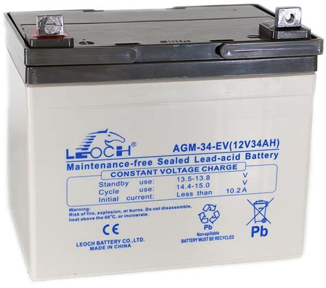 Leoch AGM 34 EV Mobility Battery 12V 34Ah