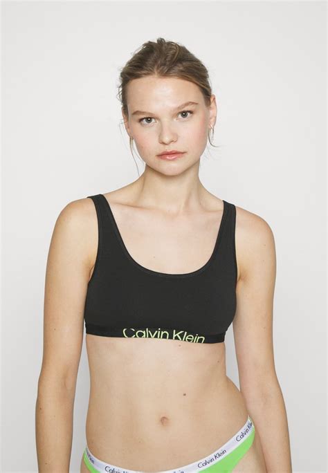 Calvin Klein Underwear Unlined Bralette Bustier Blacksunny Lime