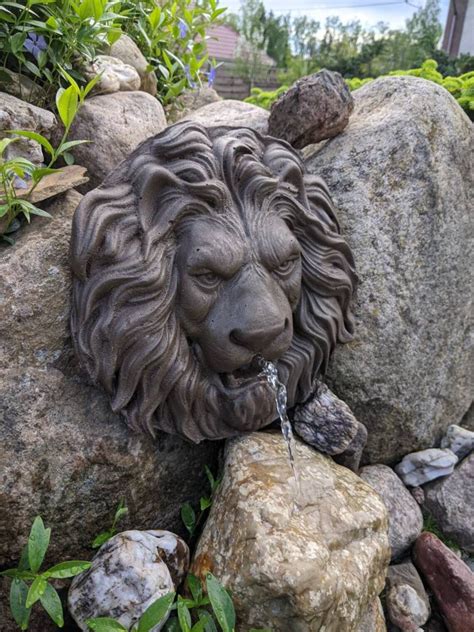 Lion Head Decor Art Lion Head Mount Gold Wall Decor Lion Etsy