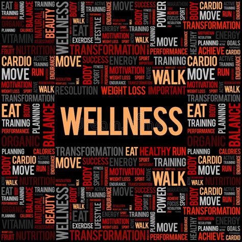 Wellness Word Cloud Fitness Stock Illustration Illustration Of