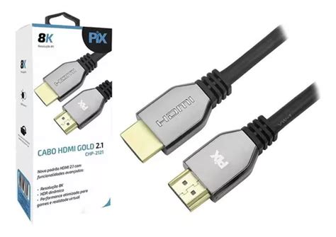 Cabo Hdmi Gold 2 1 Ultra Hd 8k 1 5m Pix 018 2121 29573 Parcelamento