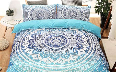 Dasyfly Bohemian Bedding Blue Mandala Duvet Cover Set Queen