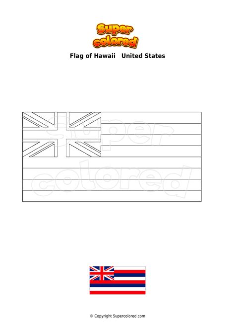 Hawaii State Flag Coloring Page