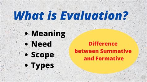 What Is Evaluation Need And Scope Of Evaluation L Types Of Evaluation