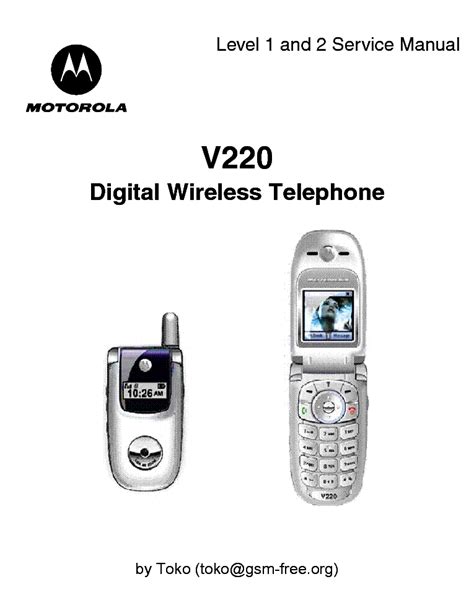 Motorola V220 Level 1 2 Sm Service Manual Download Schematics Eeprom