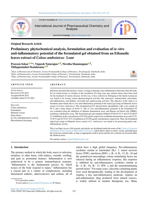 Pdf Preliminary Phytochemical Analysis Formulation And Evaluation Of