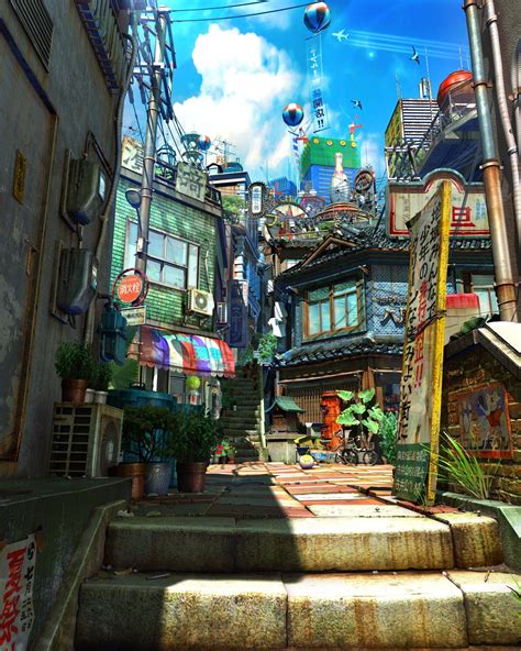 ArtStation Old Town Suguru Kamiya Fantasy Art Landscapes Anime