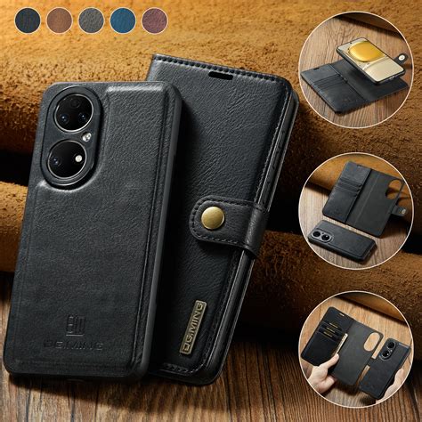 Funda De Cuero Con Tapa Desmontable 2 En 1 Para Huawei P50 P40 P30