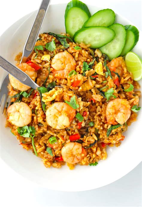 Thai Roasted Chili Fried Rice With Prawns That Spicy Chick