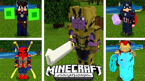 SAIU NOVO ADDON MOD DOS OS VINGADORES PARA MINECRAFT PE YouTube