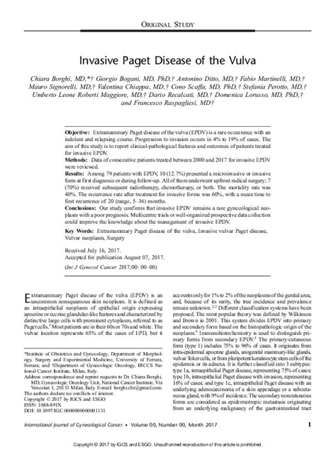 Pdf Invasive Paget Disease Of The Vulva Stefania Perotto