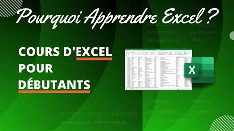 Cours de excel pour débutant Pourquoi apprendre excel VideoTutoriels