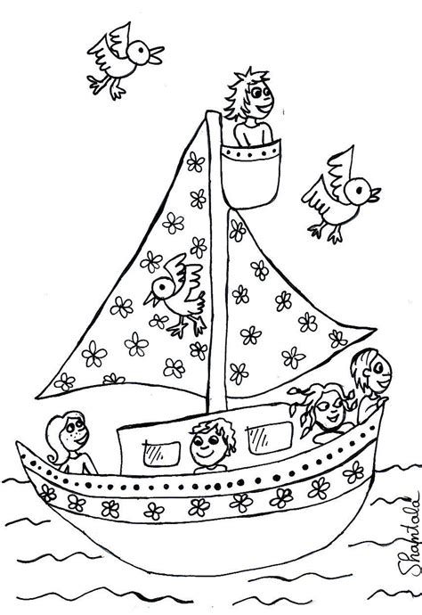 Bateau Coloriage Petit Barcos Dessin Boat Imprimer Imprimir Vela