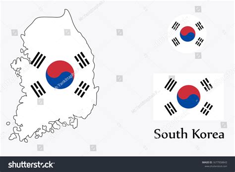 Shape Map Flag South Korea Country Stock Vector (Royalty Free) 1677958843 | Shutterstock