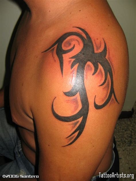 Cool Tribal Shoulder Tattoo For Men