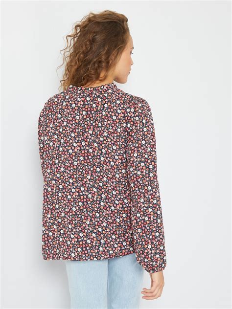 Blusa Ligera Y Vaporosa Con Estampado Rosa Kiabi