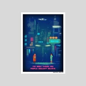 Blade Runner Pixel Art Small Print Etsy