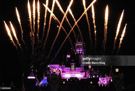 Sleeping Beauty's Castle during Disneyland 50th Anniversary Happiest... News Photo - Getty Images