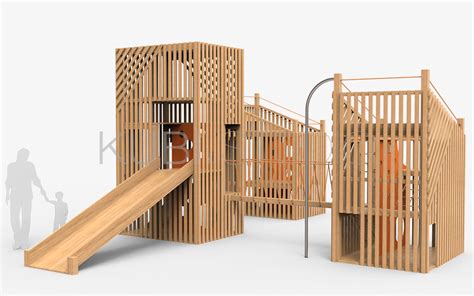 Крепость для детей в виде трех больших башен от Kubi.studio