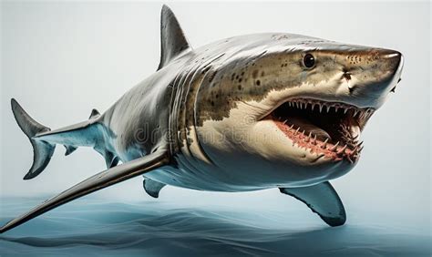 Great White Shark with Open Mouth Stock Image - Image of powerful ...