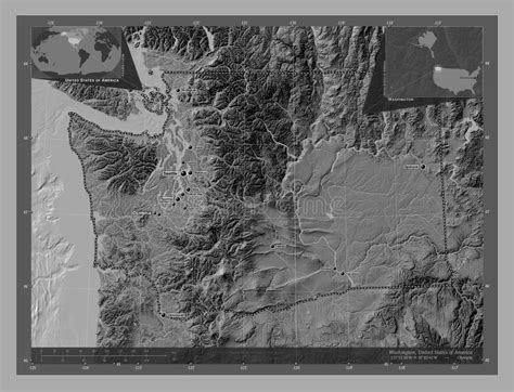 Washington United States Of America Bilevel Labelled Points O Stock