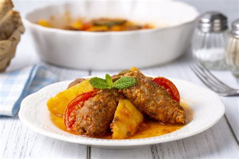 Traditional Homemade Turkish Food Kofte Kofta With Tomato Sauce And