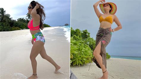 Rubina Dilaik Stuns In A Multi Coloured Bikini While Holidaying With