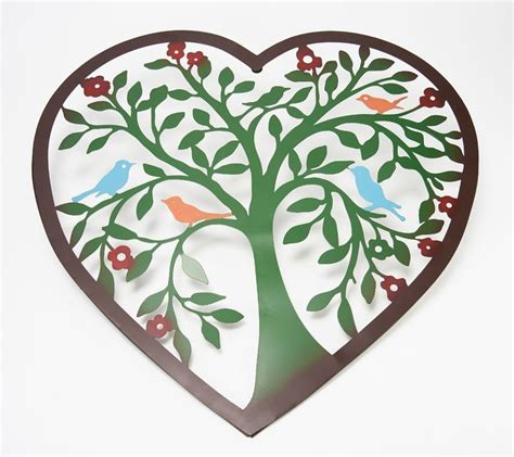 Plow Hearth Metal Heart Shaped Wall Art QVC Tree Wall Decor