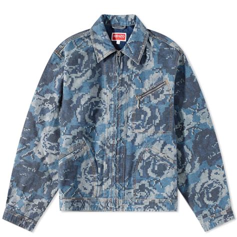 Kenzo Paris Pixel Denim Jacket Midnight Blue End At