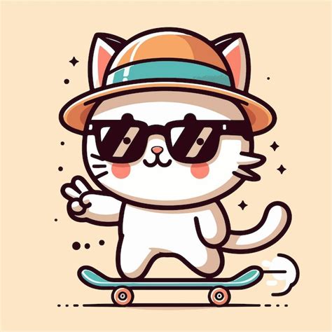 Premium Vector Vector Illustration Of Cool Cat Character Playing