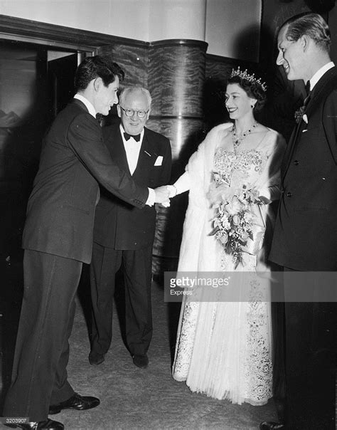 American Singer Eddie Fisher Greets Queen Elizabeth And The Duke Of