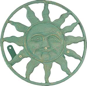 Amazon Zeckos Verdigris Green Finish Cast Iron Sun Face Decorative