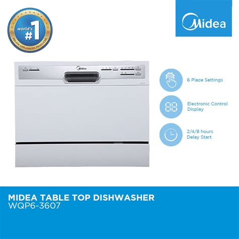 Midea Table Top Dishwasher WQP6 3607 6 Program 6 Place Settings