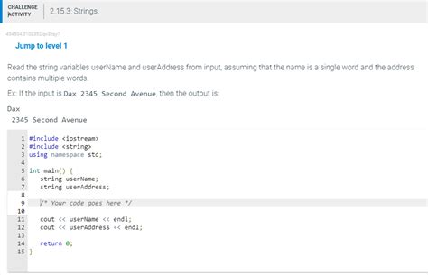 Solved Jump To Level Read The String Variables Username Chegg