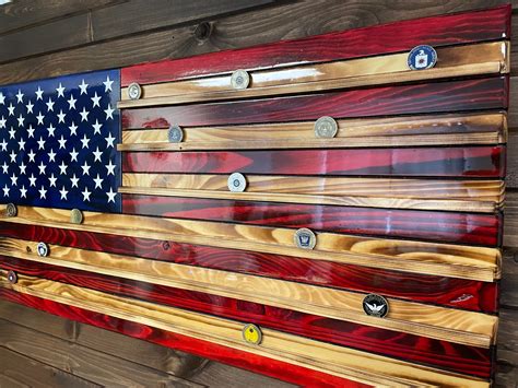 Custom Wooden American Flags & Challenge Coin Displays | KPCC