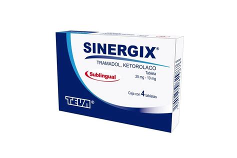 Sinergix Sublingual 25 Mg 10 Mg 4 Tabletas