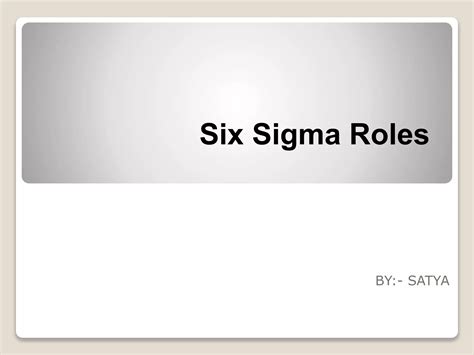 Presentation On Six Sigma Roles Ppt