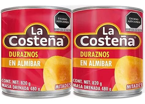 Duraznos En Almíbar La Costeña En Mitades 2pzas De 820g MercadoLibre