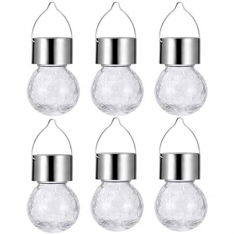 6x Lampa Ogrodowa LED SOLARNA KULA WISZĄCA LAMPKA KULKA SZKLANA 773335