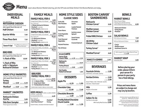 Catering Menu Boston Market at Jean Begaye blog