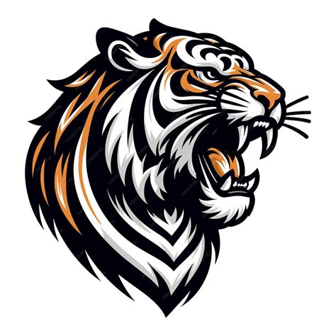 Premium Vector Wild Roaring Tiger Head Face Vector Illustration